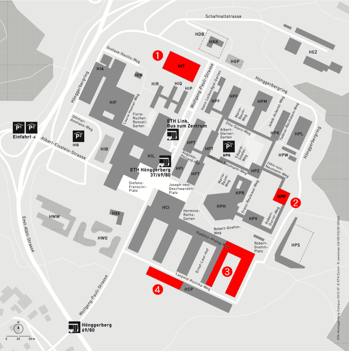 Enlarged view: Map of Hönggerberg