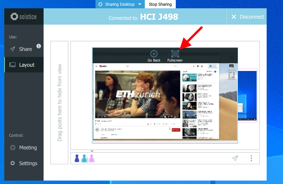 Enlarged view: Figure 6c: Solistice App, Layout window, Fullscreen
