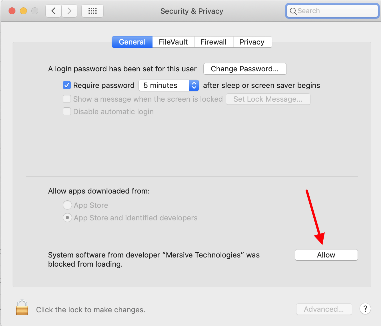 Enlarged view: Figure 8c: Solistice App on macOS, allow loading of the driver