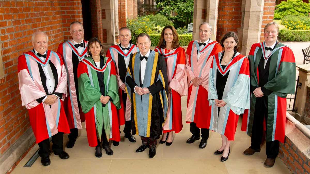 Nicola Spaldin and others receving a honorary doctorate from Queen's University Belfast